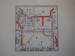 Top View of the DXDUSB PC Board layout.