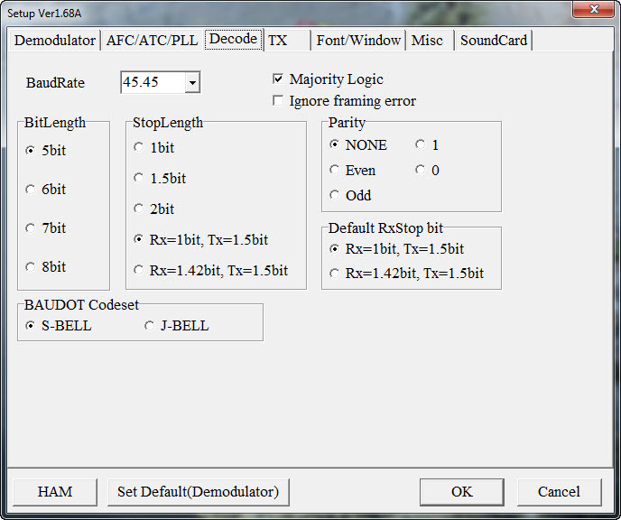 MMTTY Decode Tab IC7600