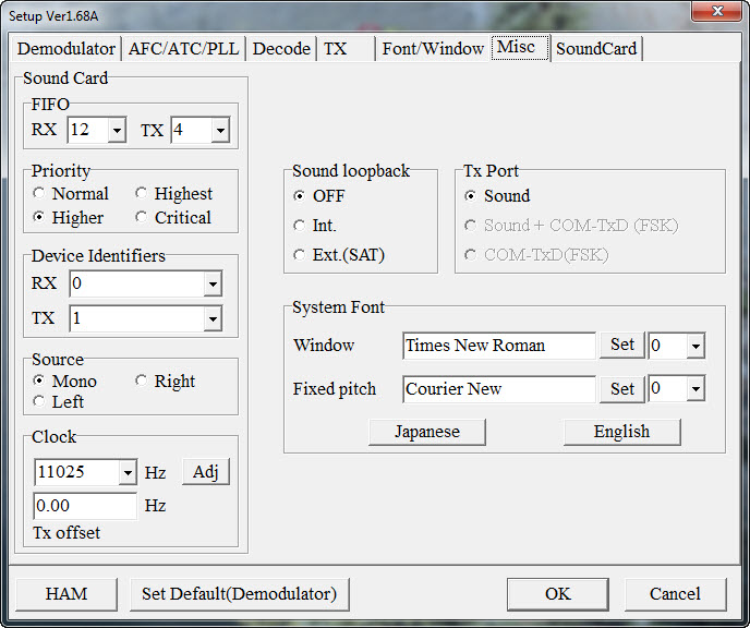 MMTTY Misc Tab IC7600